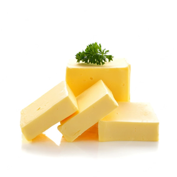 Butter fat and protein churned cream